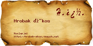 Hrobak Ákos névjegykártya