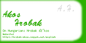 akos hrobak business card